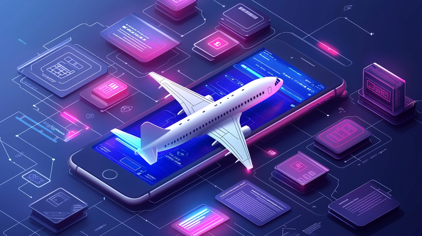 Mobile phone displaying a flight status tracker